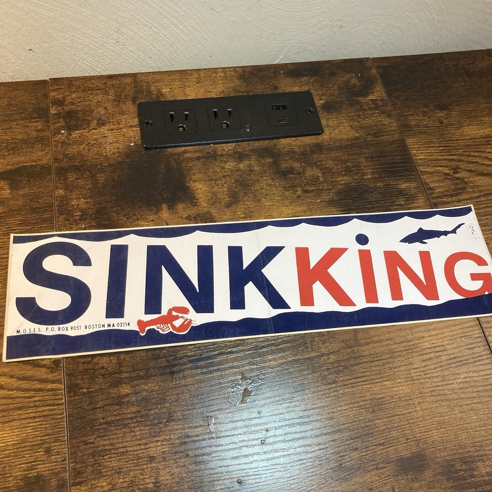 Sink King Boston MA Weird Boston Punk Street Art Political Style Sticker Shark